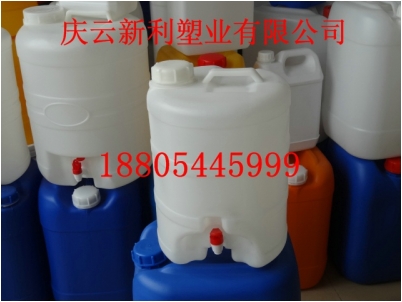10升水嘴塑料桶，10公斤水龍頭塑料桶，10L白色塑料桶.